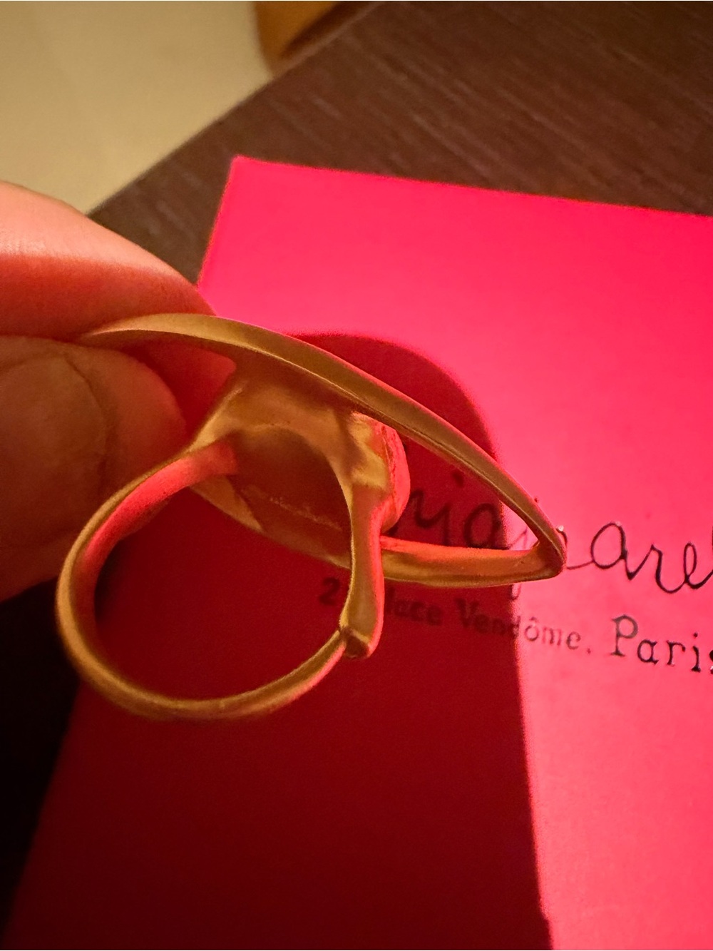 Schiaparelli Gold Eye Statement Ring with Green Iris SZ adjustable - Picture 8 of 11